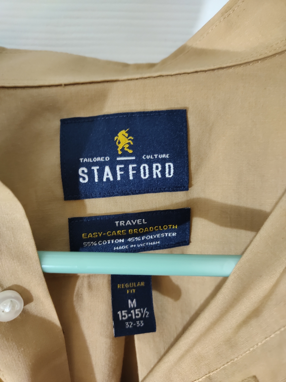 Stafford Gold/Khaki Long-Sleeve Button Shirt - Picture 2 of 3